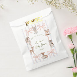 Bolsa De Papel Hand Drawn Coquette Ribbon Woodland Baby Shower