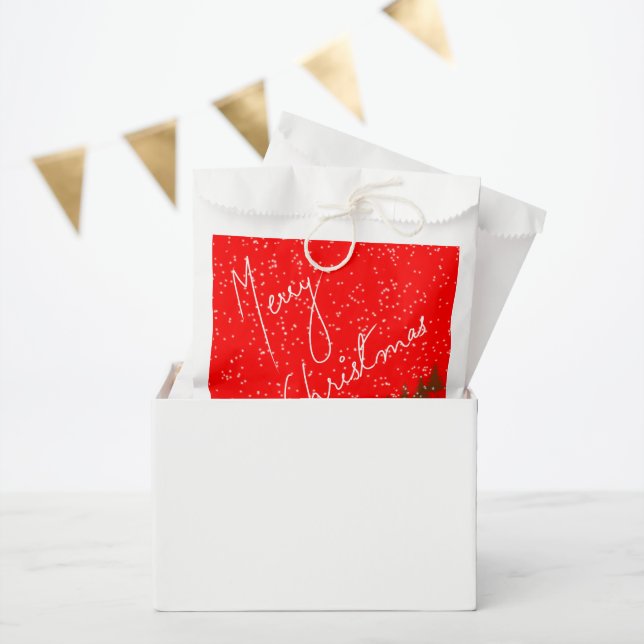 Bolsa De Papel Hand-Drawn Merry Christmas (Fiesta)