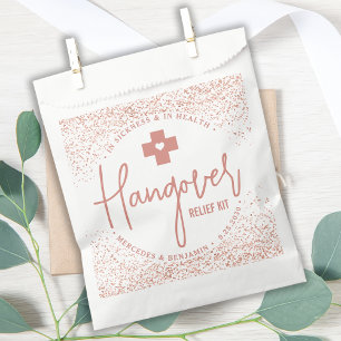 Bolsa De Papel Hangover Relief Kit Modern Rose Gold Wedding 