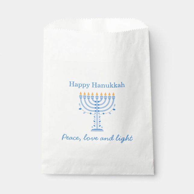 Bolsa De Papel Hannukah party favor bag - Happy Hanukkah (Anverso)