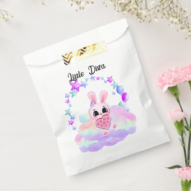 Bolsa De Papel  Happiness magic sweet bunny in the rainbow (Sellado)