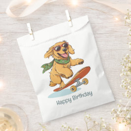 Bolsa De Papel Happy Birthday Golden Retriever Dog Skateboarding