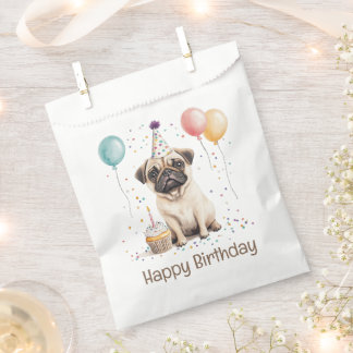 Bolsa De Papel Happy Birthday Pug Dog