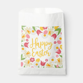 Bolsa De Papel Happy Easter | Yellow Red Floral