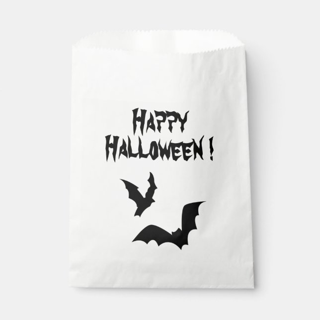 Bolsa De Papel Happy Halloween Bats Favor Bag (Anverso)