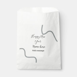 Bolsa De Papel Happy new year name message gray simple holiday