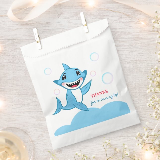 Bolsa De Papel Happy Shark Family Thank You (Cortado)