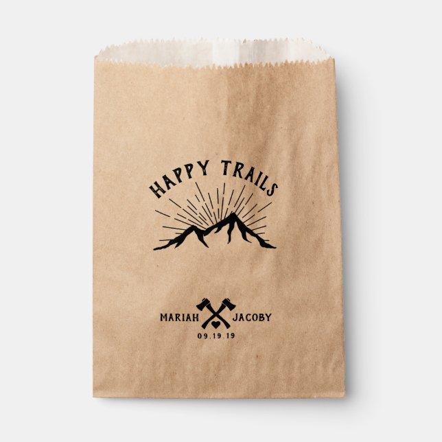 Bolsa De Papel Happy Trails Wedding Favor DIY Trail Mix (Anverso)