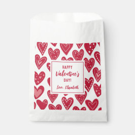Bolsa De Papel Happy Valentines Day Kids Classrooom Red Hearts