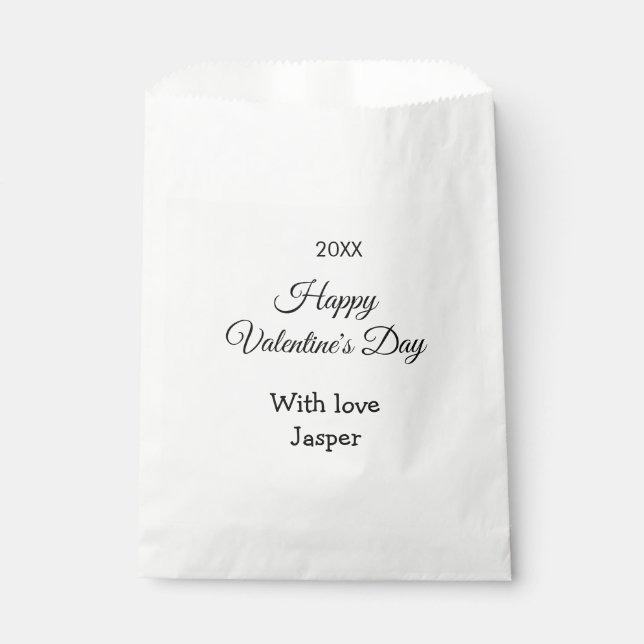 Bolsa De Papel Happy Valentine's day name love simple year stylis (Anverso)