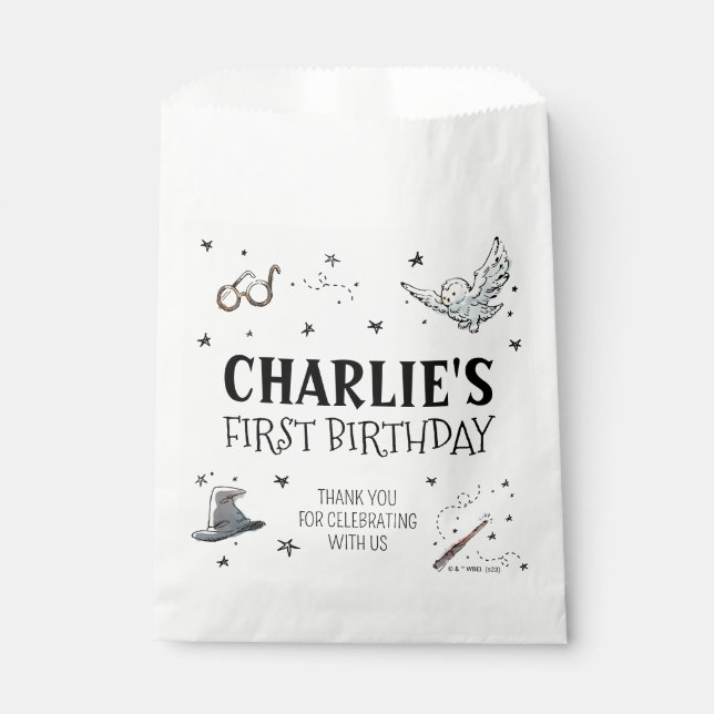 Bolsa De Papel Harry Potter First Birthday Gracias (Anverso)