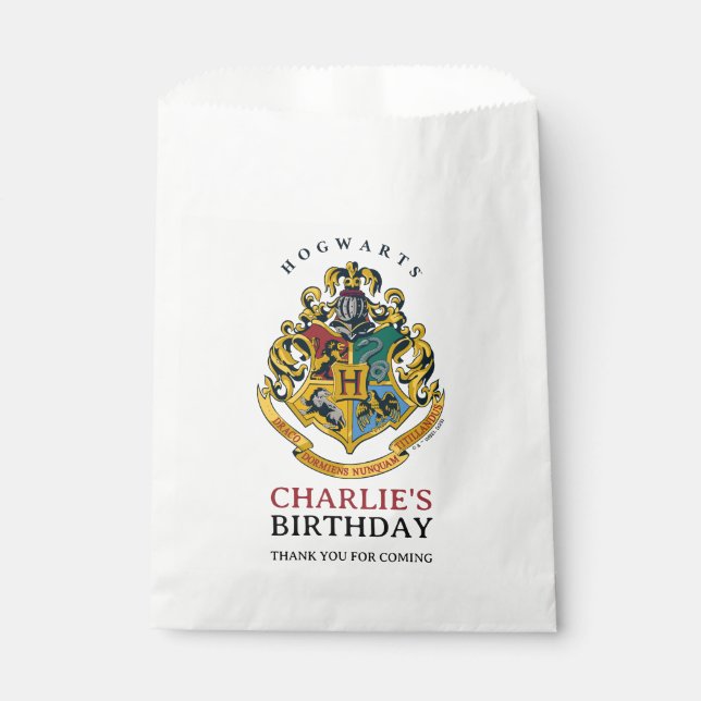 Bolsa De Papel Harry Potter Hogwarts Crest Cumpleaños (Anverso)