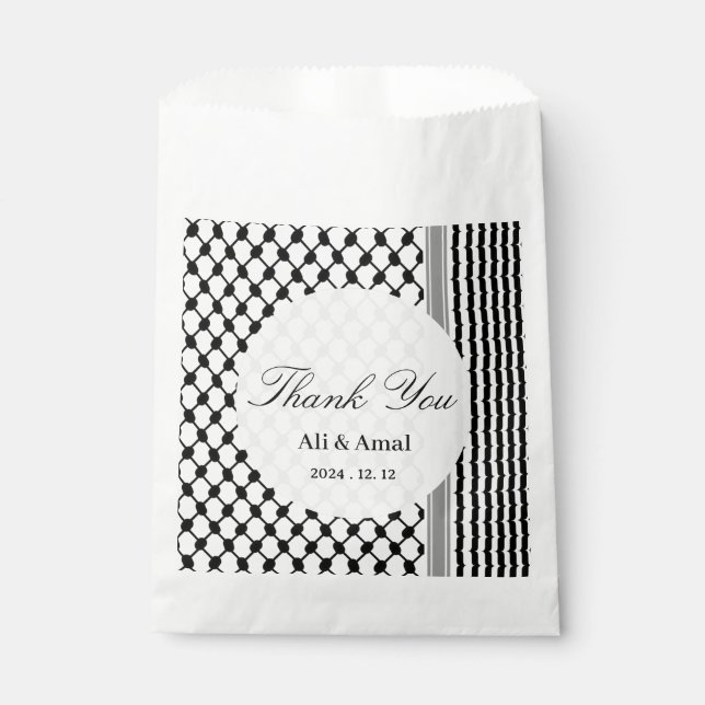 Bolsa De Papel Hatta Keffiyeh Palestina Gracias Boda (Anverso)