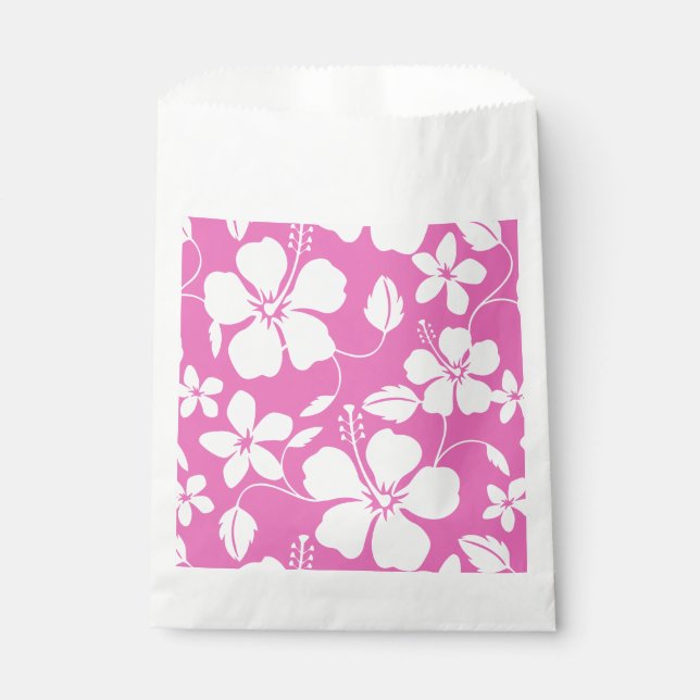BOLSA DE PAPEL HAWAIIAN HULA (HIBISCUS) PINK (Anverso)