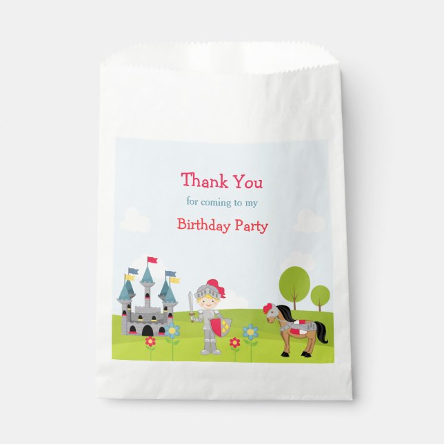 Bolsa De Papel Hear Ye Blonde Knight Birthday Party (Anverso)
