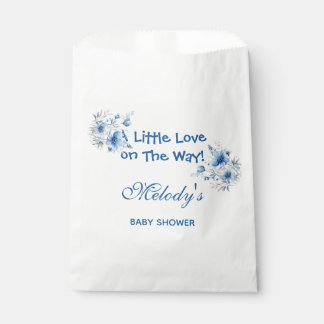 Bolsa De Papel Heart Glasses Teddy Bear Blue Baby Shower 