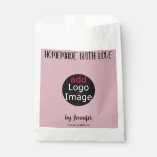 Bolsa De Papel Hecho a Mano Con Amor Elegante Rosa Polvo Rosa Per