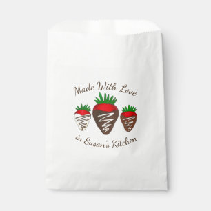 Bolsa De Papel Hecho con amor Chocolate Fresas Barnizadas