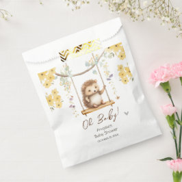Bolsa De Papel Hegehog floral de primavera Oh Baby Shower