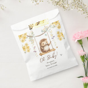 Bolsa De Papel Hegehog floral de primavera Oh Baby Shower