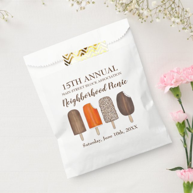 Bolsa De Papel Helado Cream Pops Bares Popsicle Creamsicle Picnic (Sellado)