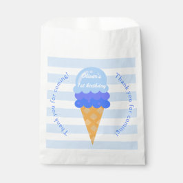 Bolsa De Papel Helado dulce primer cumpleaños fiesta niño azul