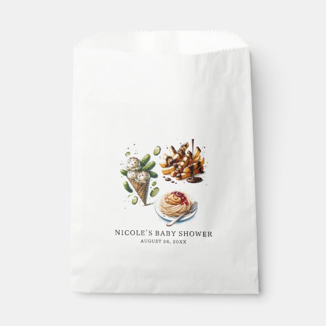 Bolsa De Papel Helado y Pepinillos Antojos Extraños Baby Shower (Anverso)