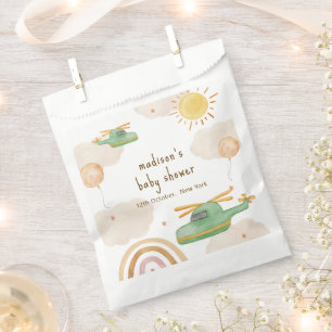 Bolsa De Papel Helicóptero de Aventura Boho Fiesta de Bebé en Avi