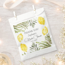 Bolsa De Papel Herbos botánicos Lemons Watercolor Bridal Shower