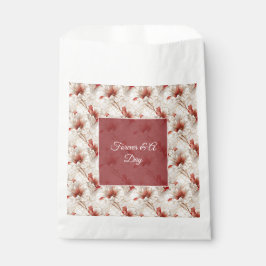 Bolsa De Papel Hermosa Flora Blanca Roja