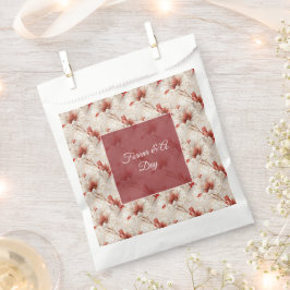 Bolsa De Papel Hermosa Floral Blanca Roja