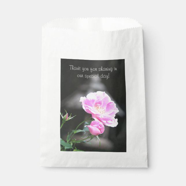 Bolsa De Papel Hermosa rosa rosa (Anverso)