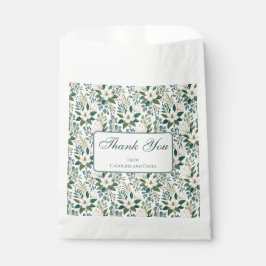Bolsa De Papel Hermosas flores blancas modernas y bayas