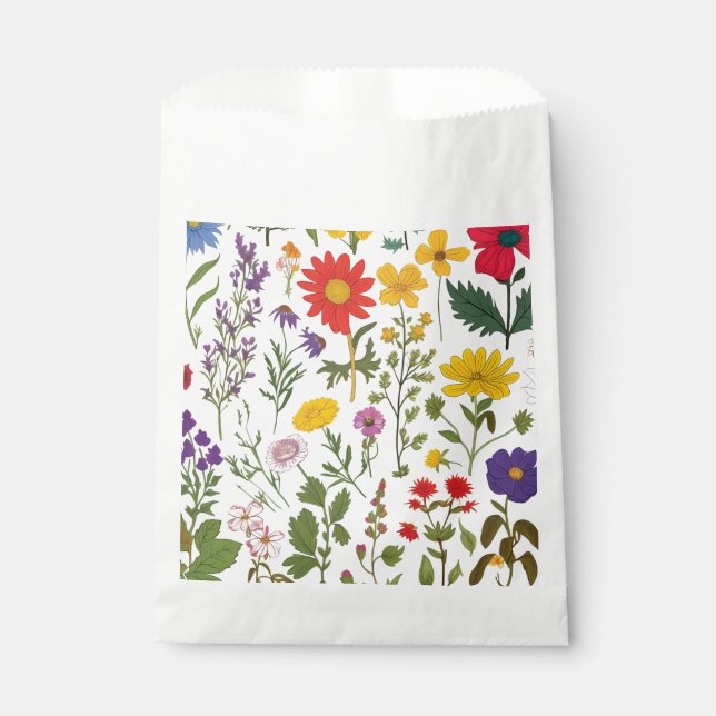 Bolsa De Papel Hermosas flores naturales retro de los años 60, (Anverso)