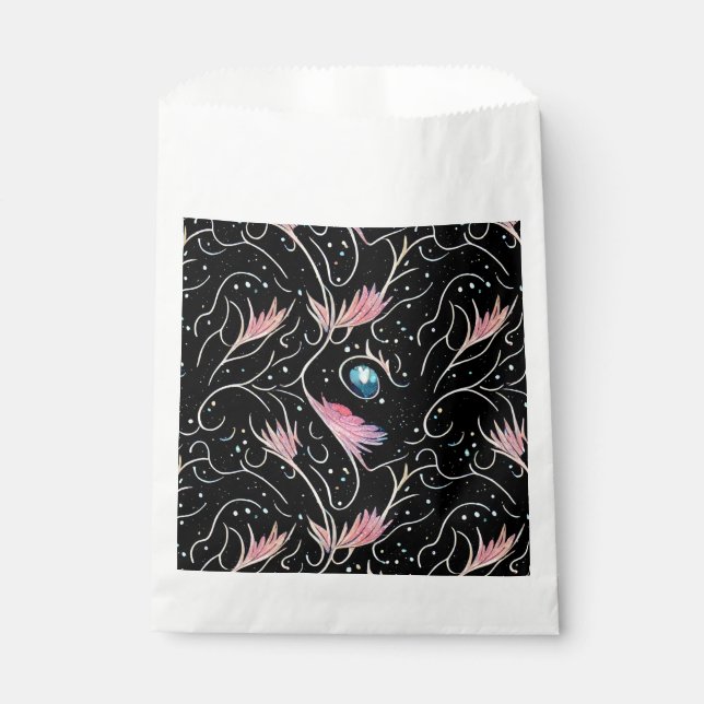 Bolsa De Papel Hermosas Flores y Patrón de Swirls (Anverso)