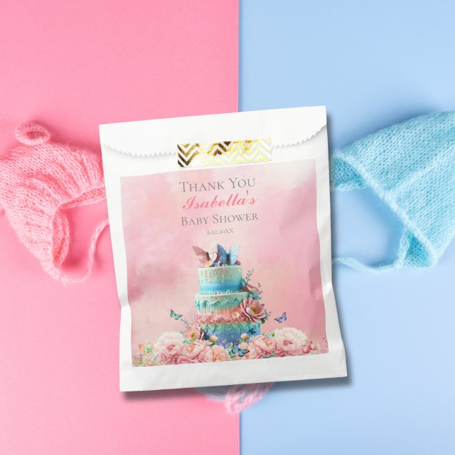 Bolsa De Papel Hermosas mariposas gemelas Baby Shower (Subido por el creador)