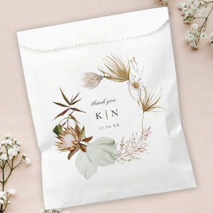 Bolsa De Papel Hermoso Boda Botánico Minimalista de Boho
