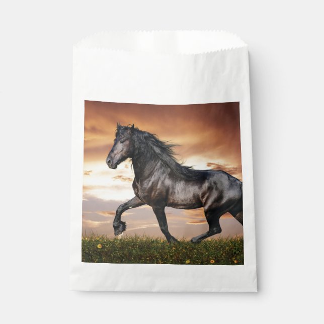 Bolsa De Papel Hermoso caballo negro (Anverso)