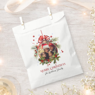 Bolsa De Papel Hermosos Navidades Bauble Frame Vacaciones familia