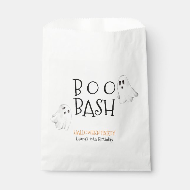 Bolsa De Papel Hey Boo Halloween Ghost Fiesta (Anverso)