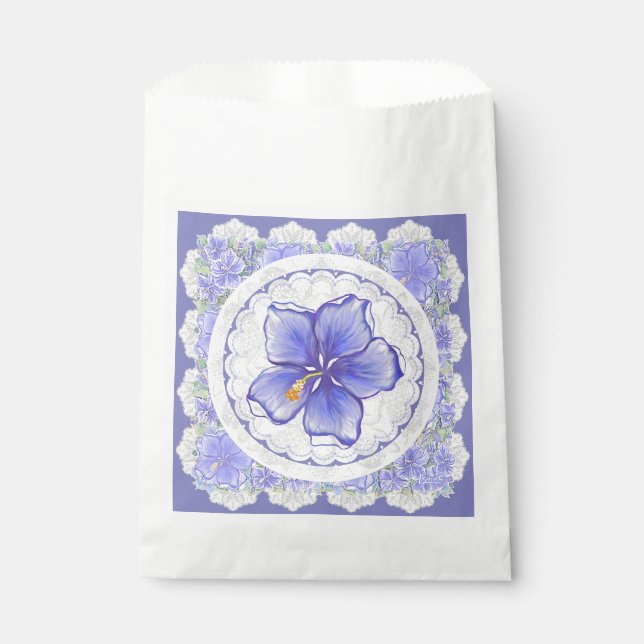 Bolsa De Papel Hibiscus & lace BLUE (Anverso)