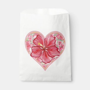 Bolsa De Papel Hibiscus & lace RED
