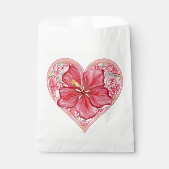 Bolsa De Papel Hibiscus & lace RED (Anverso)