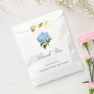 Bolsa De Papel Hidrangea Azul Elegante Bebé Chorre