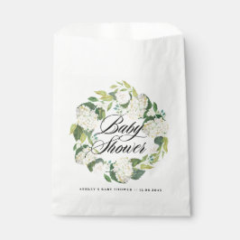 Bolsa De Papel Hidrangea blanca de color de agua Wreath Baby Show