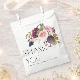 Bolsa De Papel Higos y Floral de Bayas Agradecimiento para Desayu