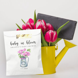 Bolsa De Papel Hija acuarela de flores - bebé en flor