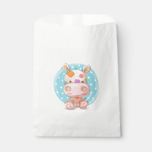 Bolsa De Papel Hipopótamo de patchwork azul