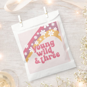 Bolsa De Papel hippie Daisy Young Wild y tres cumpleaños
