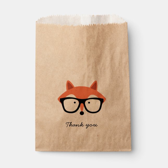 Bolsa De Papel Hipster Red Fox (Anverso)